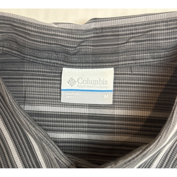 Columbia Roger's Peak Printed Long Sleeve Grey Plaid Button Down Mens Medium - Picture 7 of 9